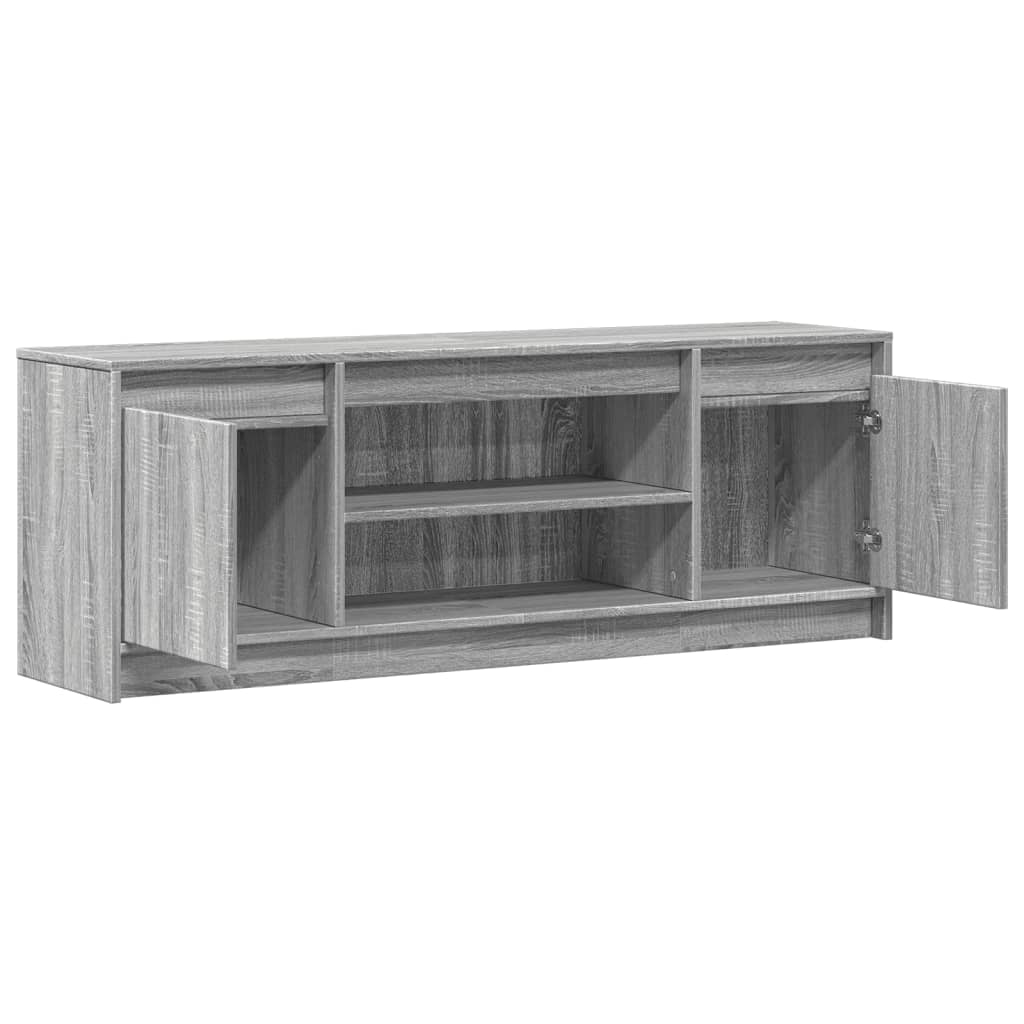 Tv-Benk Med Led Grå Sonoma 139,5X34X50 Cm Konstruert Tre
