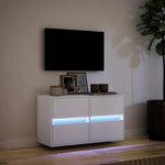 Vegghengt Tv-Benk Med Led Hvit 80X31X45 Cm