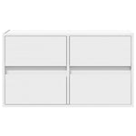 Vegghengt Tv-Benk Med Led Hvit 80X31X45 Cm