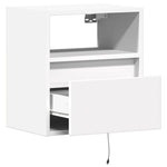 Vegghengte Tv-Benker Med Led 2 Stk Hvit 41X31X45 Cm