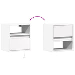 Vegghengte Tv-Benker Med Led 2 Stk Hvit 41X31X45 Cm