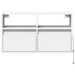 Vegghengt Tv-Benk Med Led Hvit 80X31X45 Cm