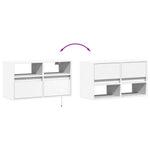 Vegghengt Tv-Benk Med Led Hvit 80X31X45 Cm