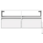 Vegghengt Tv-Benk Med Led Hvit 100X31X45 Cm