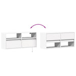 Vegghengt Tv-Benk Med Led Hvit 100X31X45 Cm