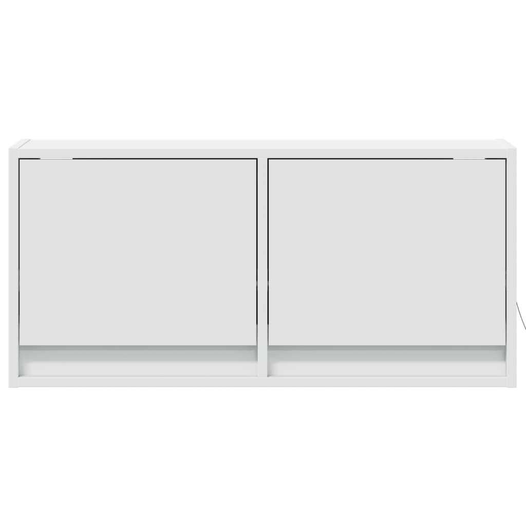 Vegghengt Tv-Benk Med Led Hvit 80X31X35 Cm