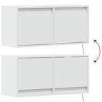 Vegghengt Tv-Benk Med Led Hvit 80X31X35 Cm