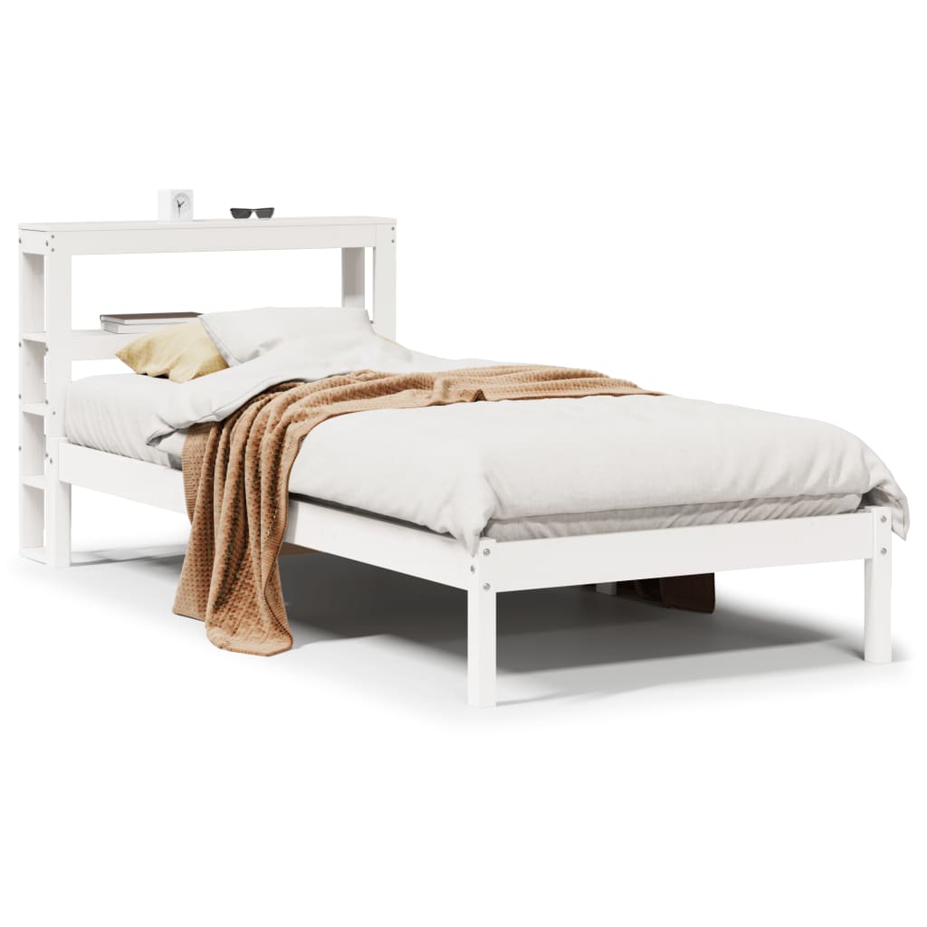 Sengeramme Uten Madrass Hvit 75X190 Cm Heltre Furu