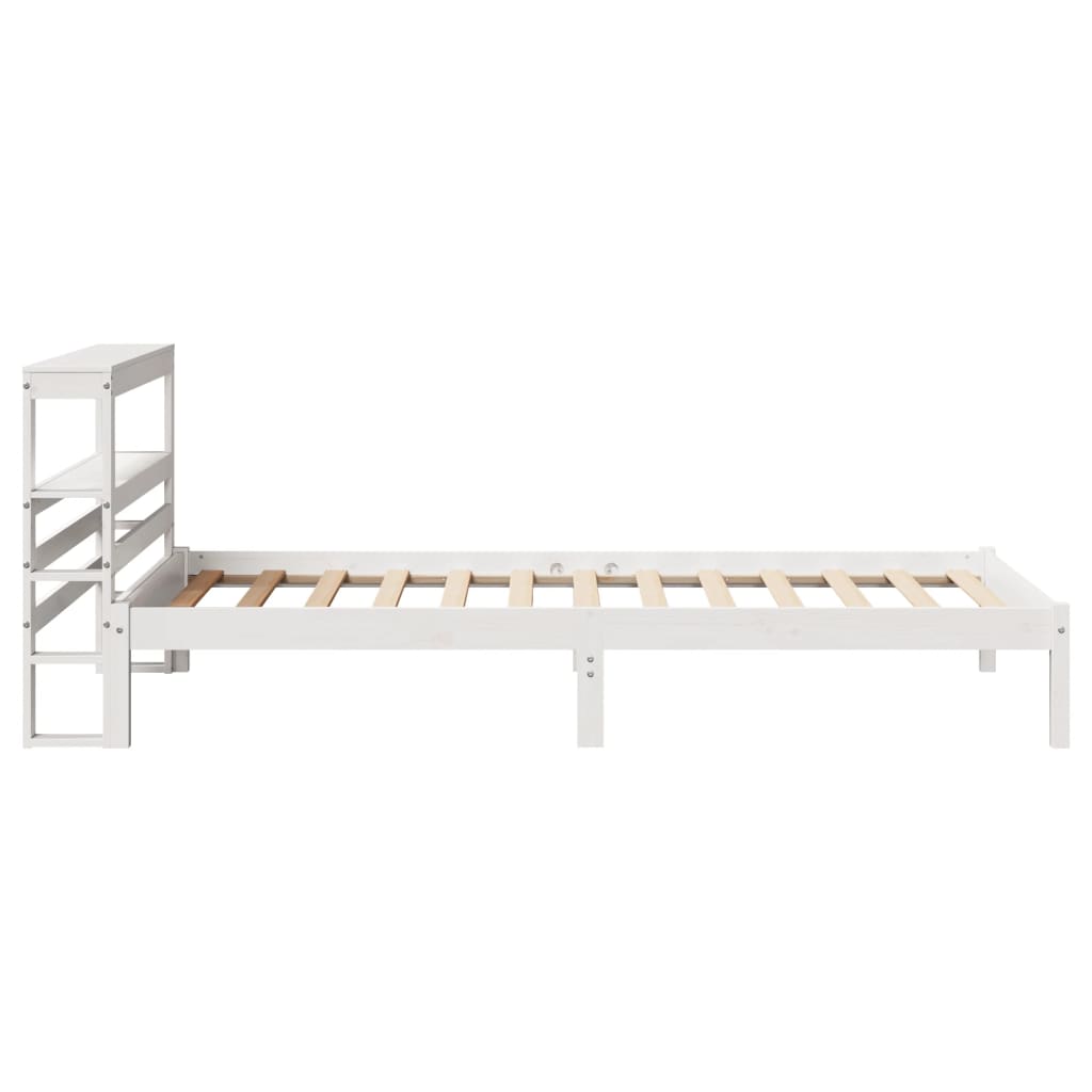 Sengeramme Uten Madrass Hvit 75X190 Cm Heltre Furu