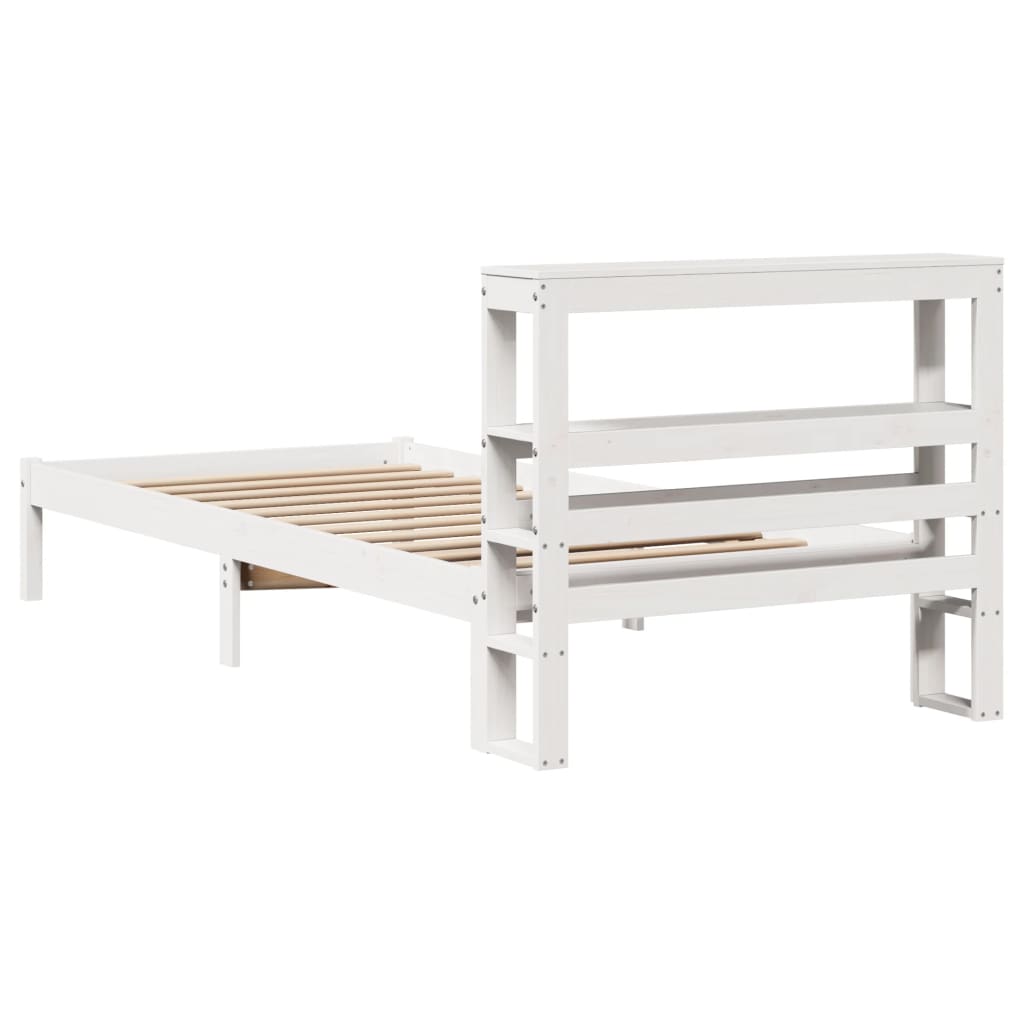 Sengeramme Uten Madrass Hvit 75X190 Cm Heltre Furu
