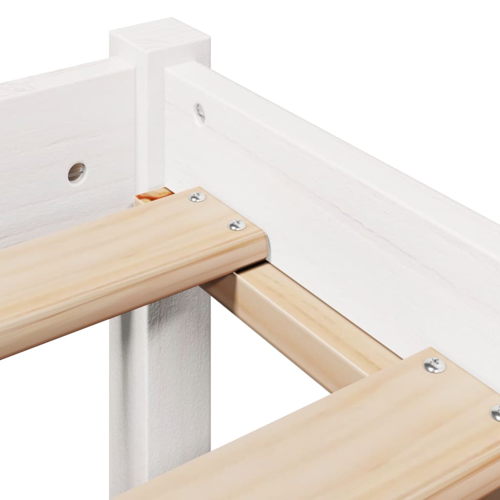 Sengeramme Uten Madrass Hvit 75X190 Cm Heltre Furu