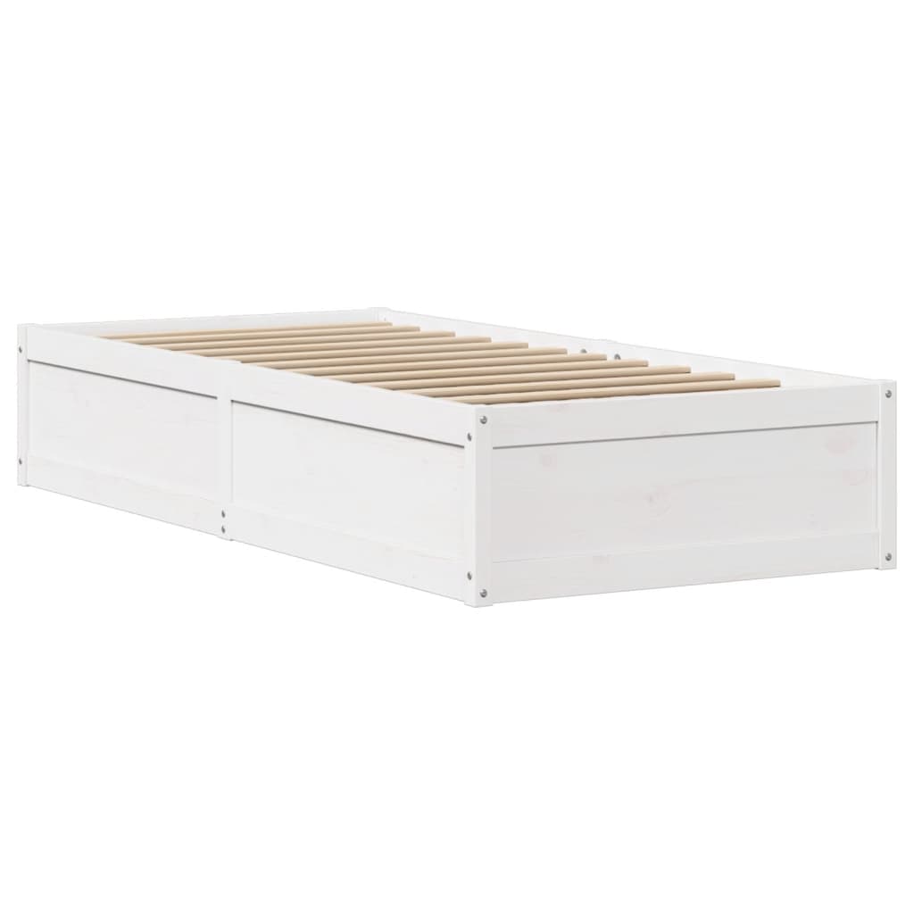 Sengeramme Med Hodegavl Hvit 75X190 Cm Heltre Furu