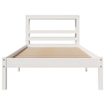 Sengeramme Uten Madrass Hvit 75X190 Cm Heltre Furu
