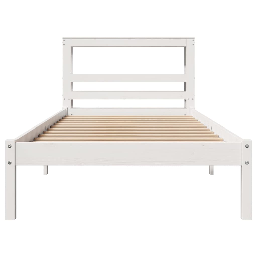 Sengeramme Uten Madrass Hvit 75X190 Cm Heltre Furu