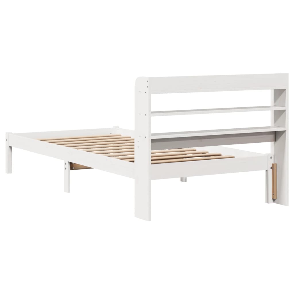 Sengeramme Uten Madrass Hvit 75X190 Cm Heltre Furu