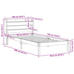 Sengeramme Uten Madrass Hvit 90X190 Cm Heltre Furu