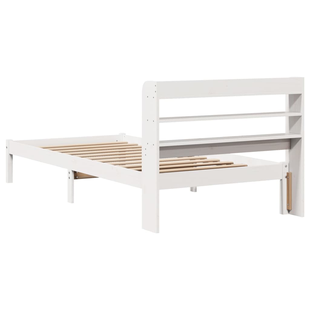 Sengeramme Uten Madrass Hvit 90X190 Cm Heltre Furu