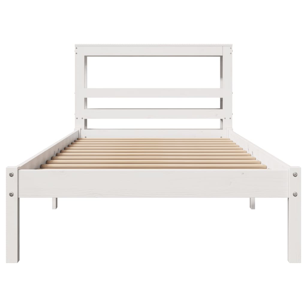 Sengeramme Uten Madrass Hvit 100X200 Cm Heltre Furu