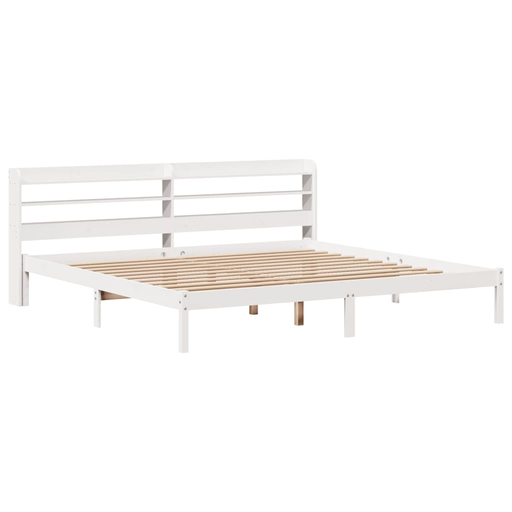 Sengeramme Uten Madrass Hvit 180X200 Cm Heltre Furu