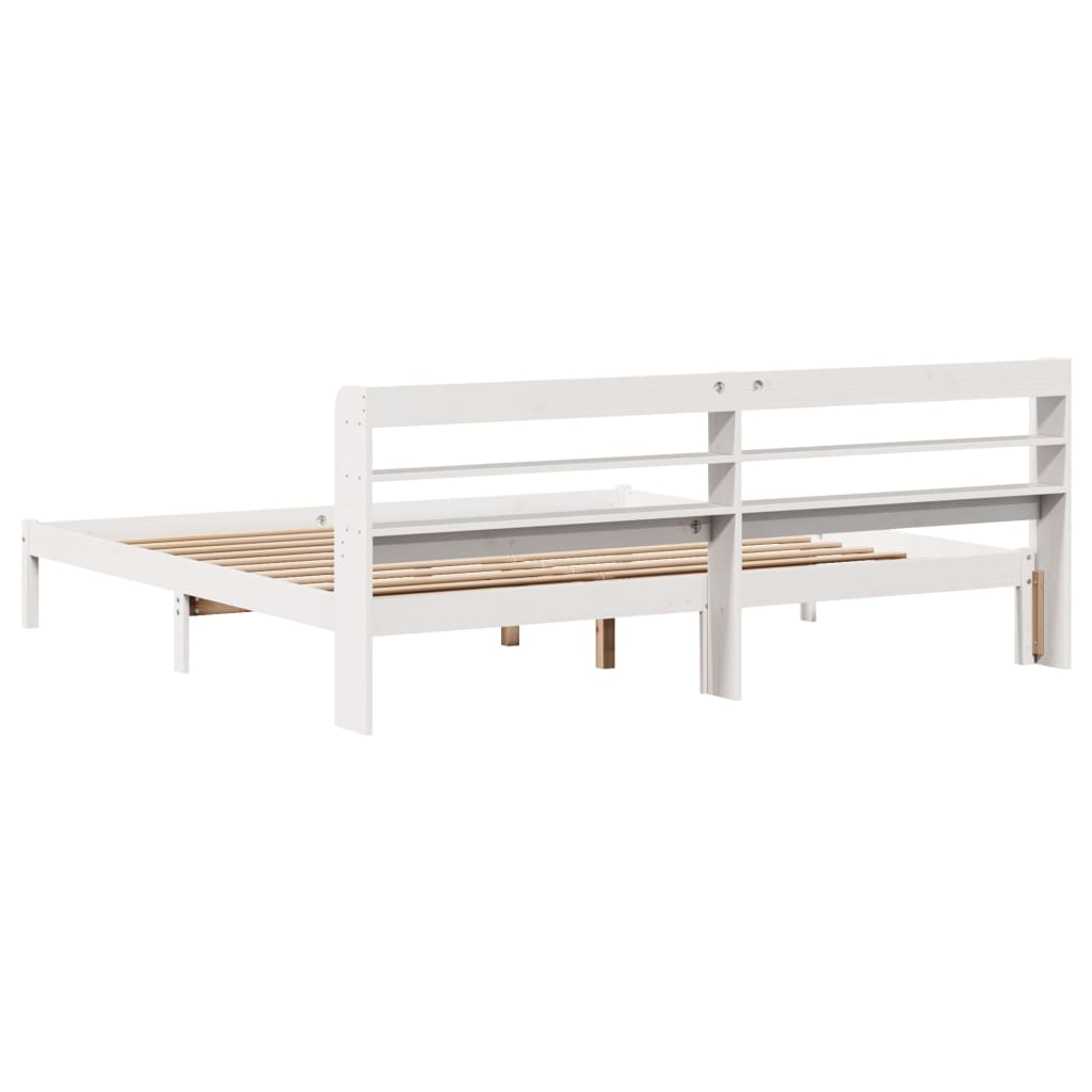 Sengeramme Uten Madrass Hvit 180X200 Cm Heltre Furu