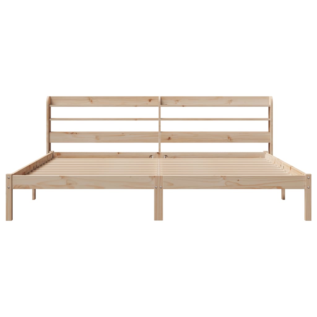 Sengeramme Med Madrass 200X200 Cm Heltre Furu