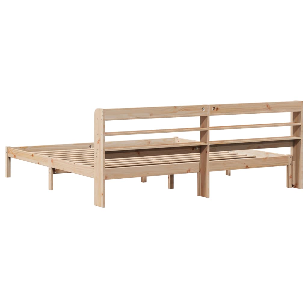 Sengeramme Med Madrass 200X200 Cm Heltre Furu