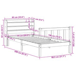 Sengeramme Uten Madrass Hvit 75X190 Cm Heltre Furu