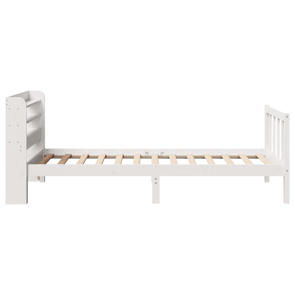 Sengeramme Uten Madrass Hvit 75X190 Cm Heltre Furu