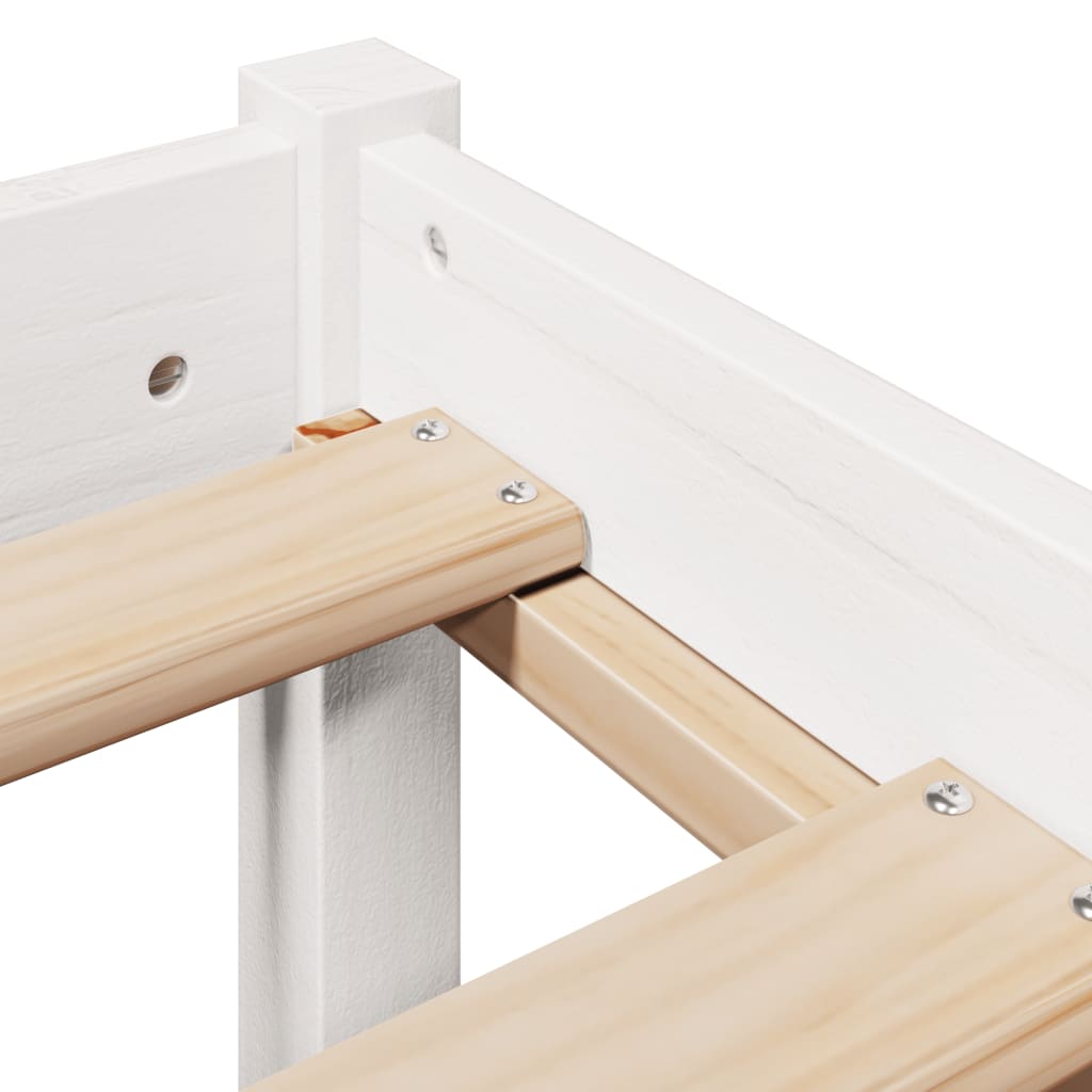 Sengeramme Uten Madrass Hvit 75X190 Cm Heltre Furu