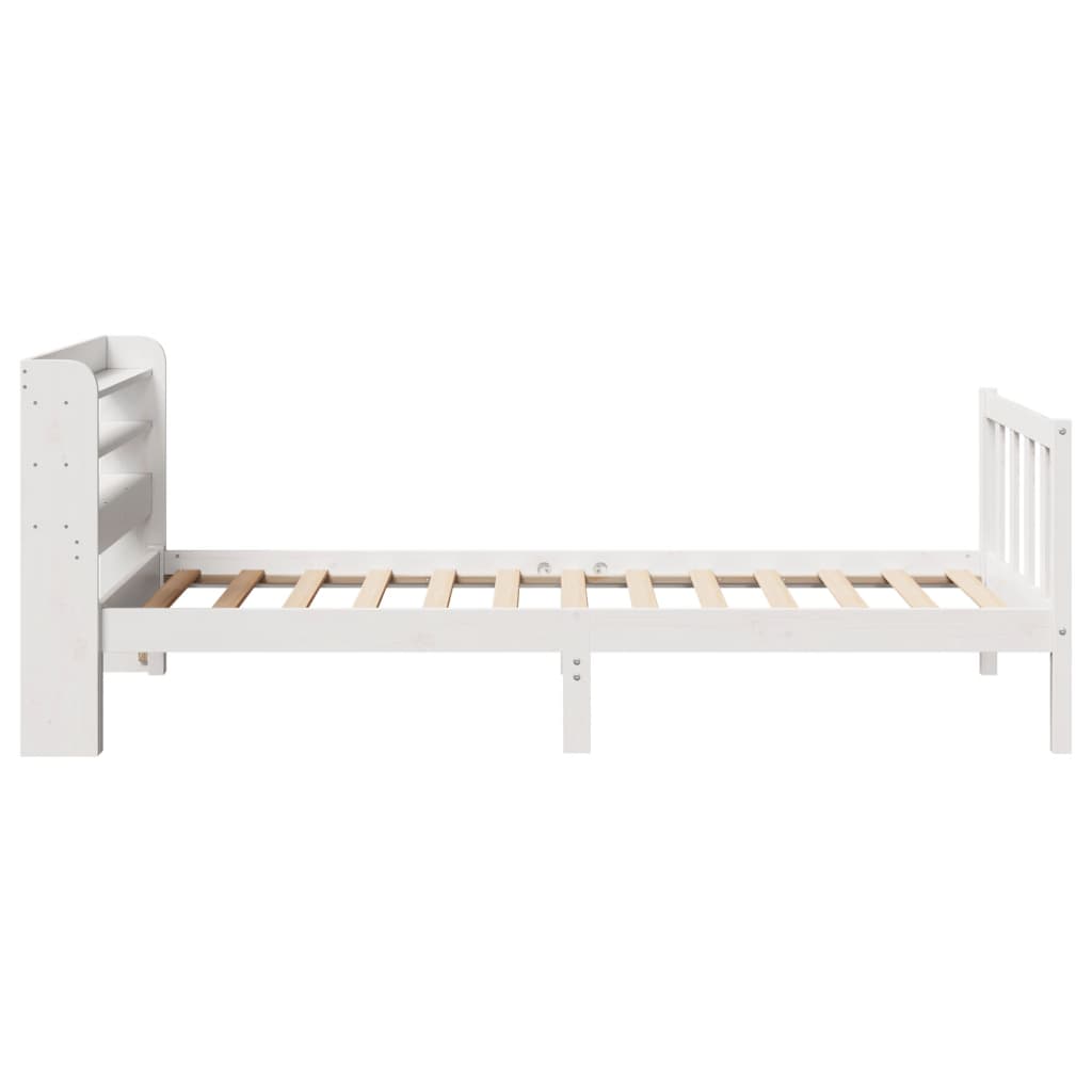 Sengeramme Uten Madrass Hvit 90X200 Cm Heltre Furu