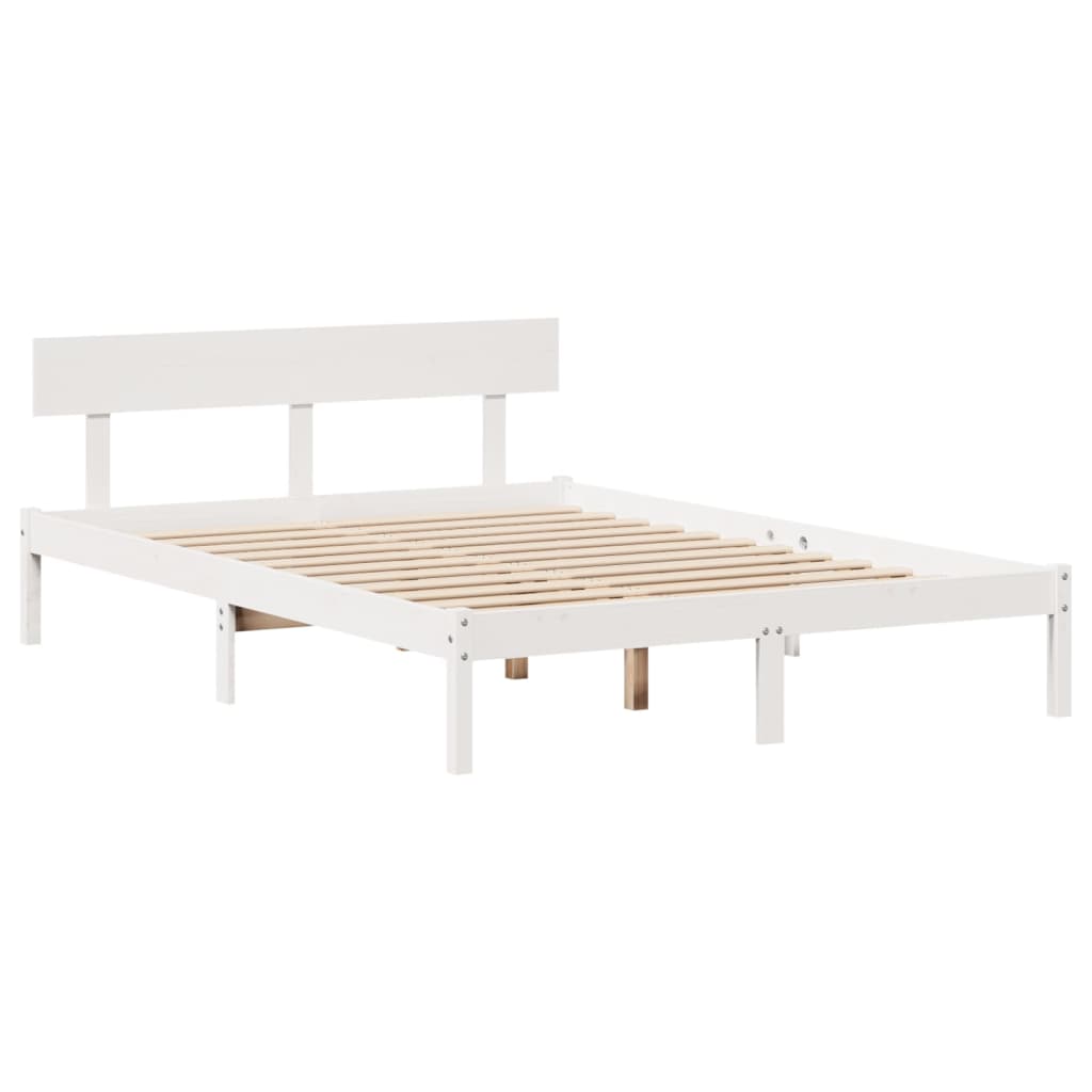 Sengeramme Uten Madrass Hvit 120X200 Cm Heltre Furu