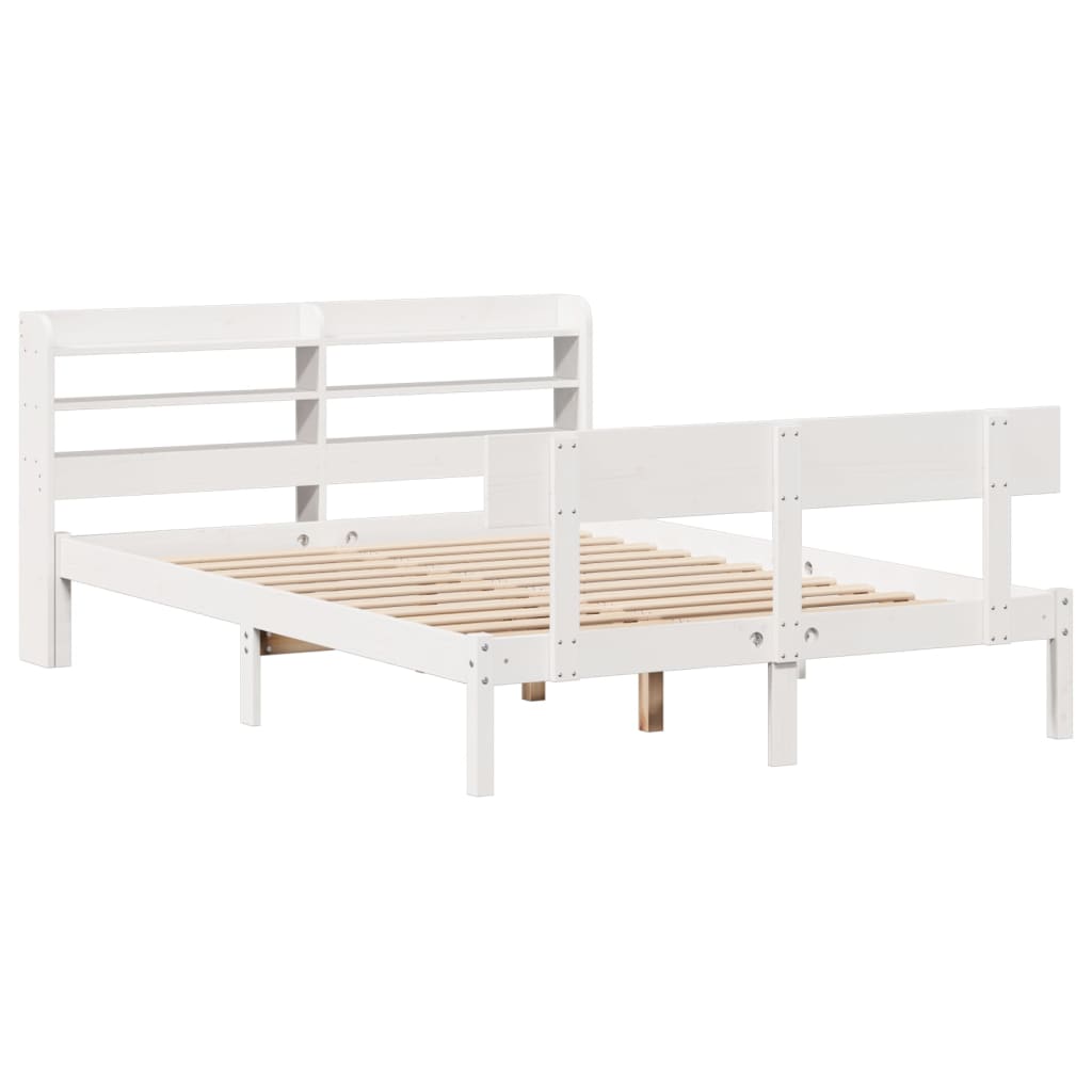Sengeramme Uten Madrass Hvit 160X200 Cm Heltre Furu