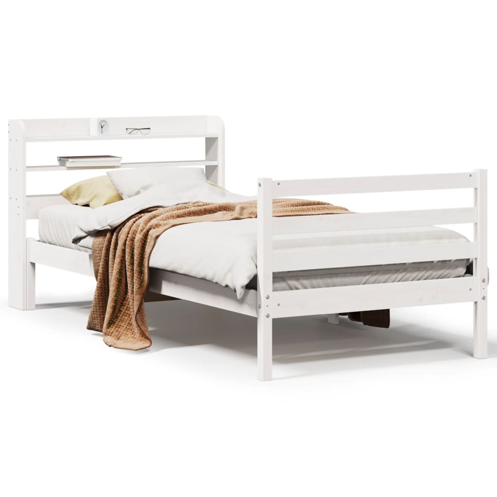 Sengeramme Med Hodegavl Hvit 90X190 Cm Heltre Furu