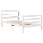 Sengeramme Med Hodegavl Hvit 90X190 Cm Heltre Furu