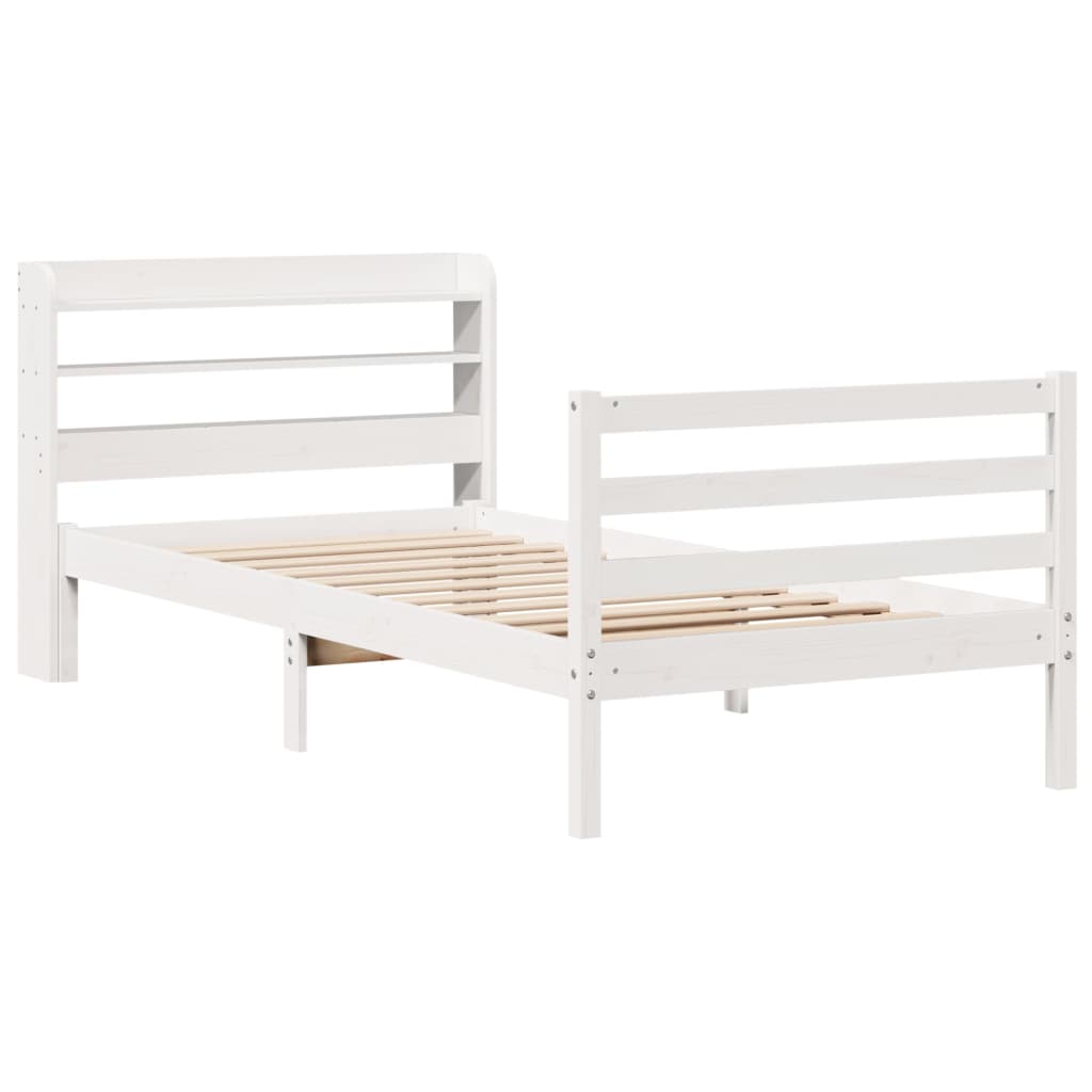 Sengeramme Med Hodegavl Hvit 90X190 Cm Heltre Furu