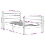 Sengeramme Med Hodegavl Hvit 90X190 Cm Heltre Furu