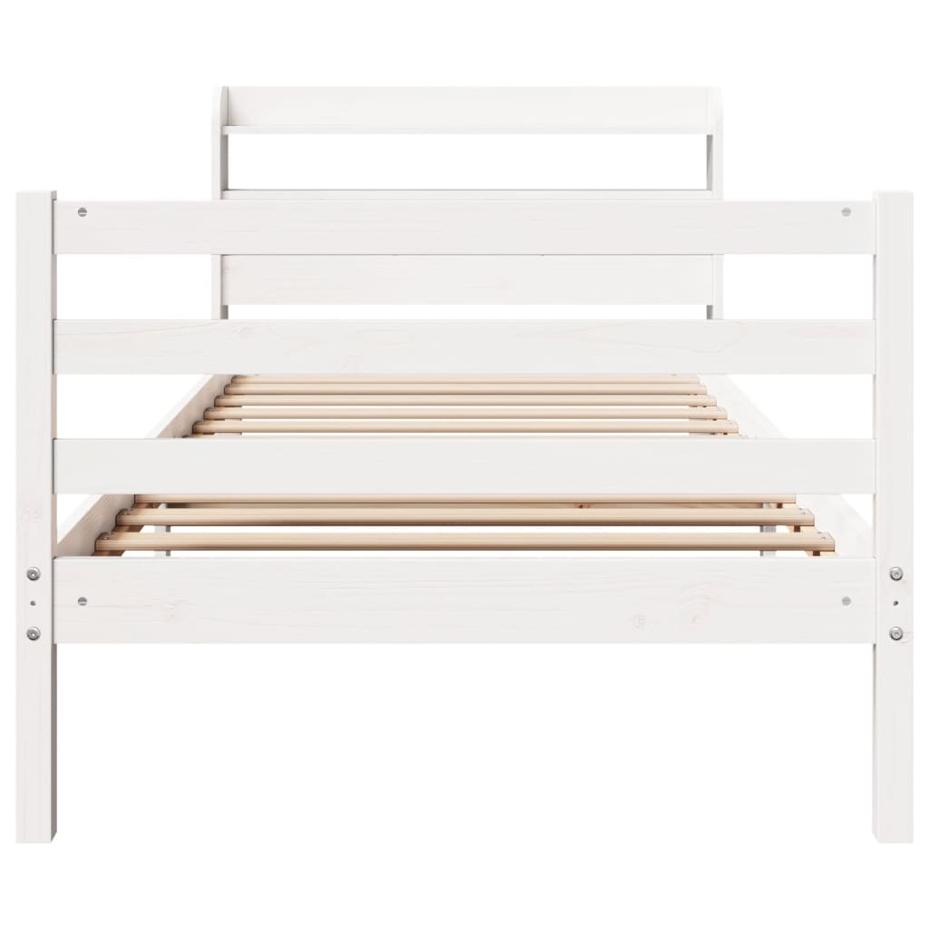 Sengeramme Med Hodegavl Hvit 90X190 Cm Heltre Furu