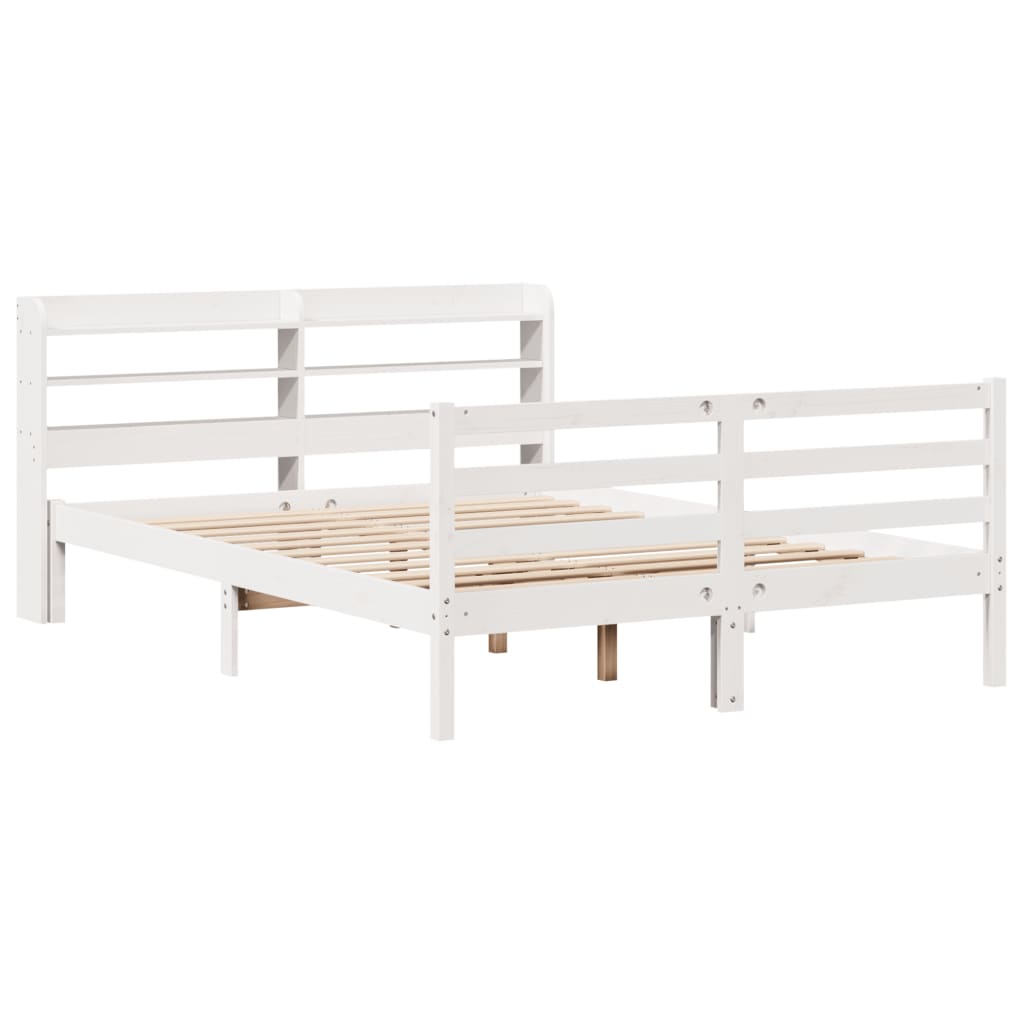 Sengeramme Med Hodegavl Hvit 120X190 Cm Heltre Furu