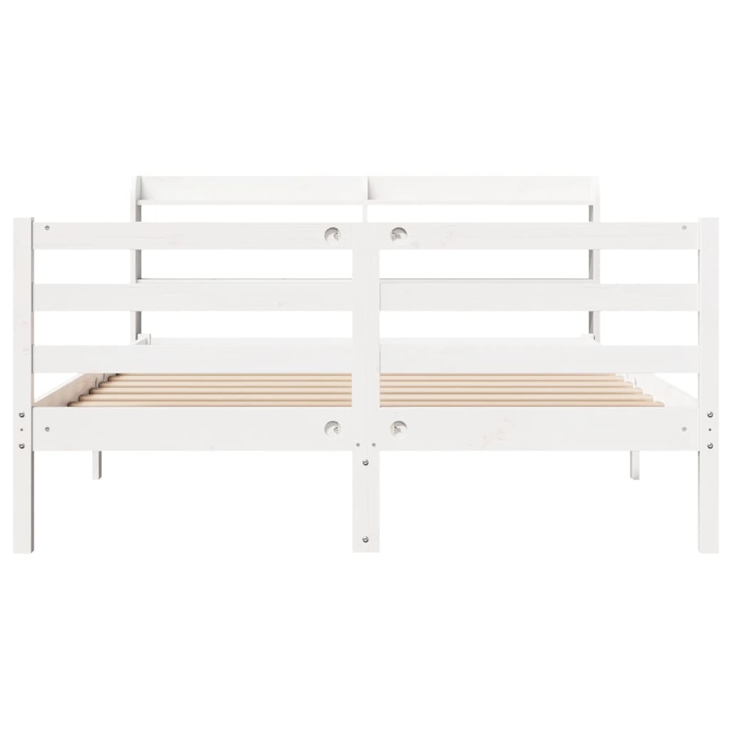 Sengeramme Med Hodegavl Hvit 120X190 Cm Heltre Furu
