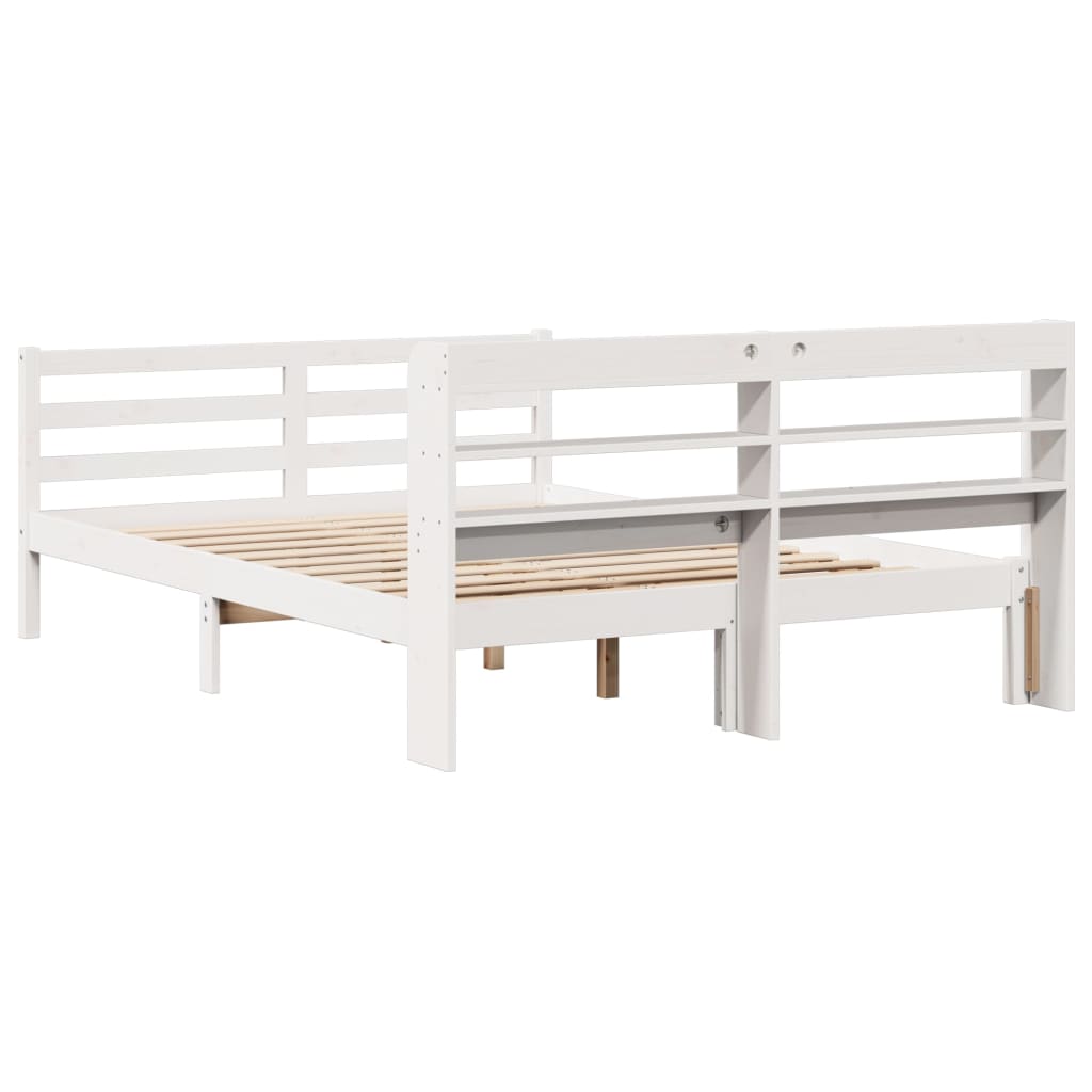 Sengeramme Med Hodegavl Hvit 120X190 Cm Heltre Furu