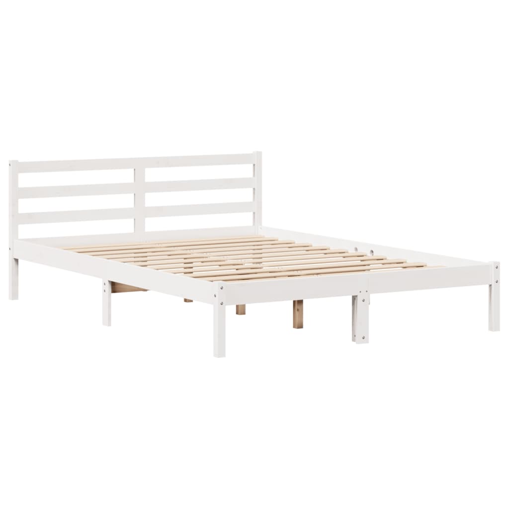 Sengeramme Med Hodegavl Hvit 120X190 Cm Heltre Furu