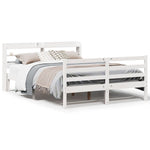 Sengeramme Med Hodegavl Hvit 140X190 Cm Heltre Furu