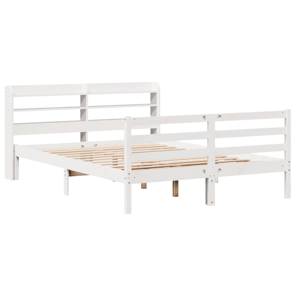 Sengeramme Med Hodegavl Hvit 140X190 Cm Heltre Furu