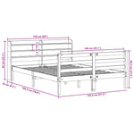 Sengeramme Med Hodegavl Hvit 140X190 Cm Heltre Furu