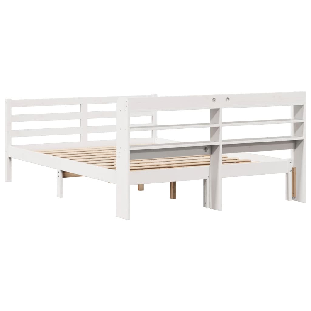 Sengeramme Med Hodegavl Hvit 140X190 Cm Heltre Furu