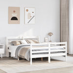Sengeramme Med Hodegavl Hvit 140X190 Cm Heltre Furu