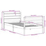Sengeramme Med Hodegavl Hvit 90X200 Cm Heltre Furu