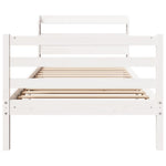 Sengeramme Med Hodegavl Hvit 90X200 Cm Heltre Furu
