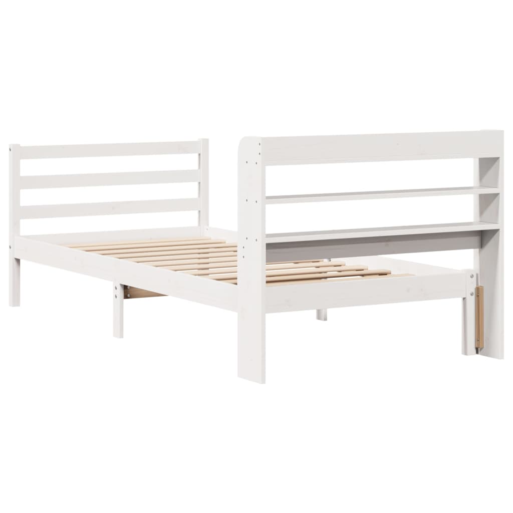 Sengeramme Med Hodegavl Hvit 90X200 Cm Heltre Furu