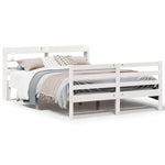 Sengeramme Med Hodegavl Hvit 140X200 Cm Heltre Furu